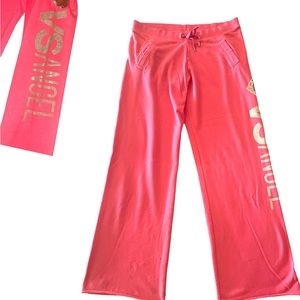 Victoria's Secret  NY Angel Lounge  Jogger Sweatpants Large/Tall Coral ,Sequins